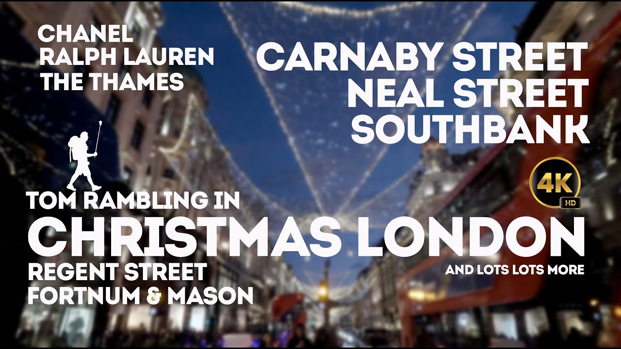 A walk through London at Christmas- London 4k Walking Tours.