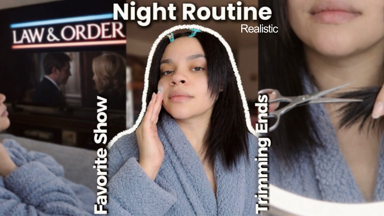 REALISTIC NIGHT ROUTINE | FACETIME VLOG 📲 Law And Order, flatironing hair, trimming hair, editing…