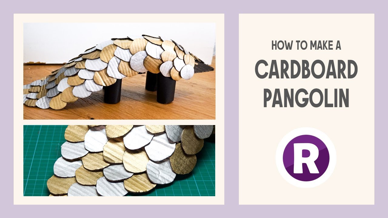 DIY Cardboard Pangolin! | How to Make an Animal Sculpture with Scales