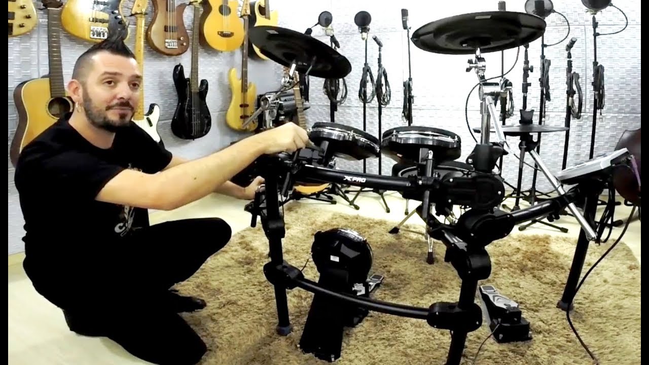 Review Bateria Eletrônica X-Pro ED-20 by C. Ibañez Mesh Heads Triple Zone Snare