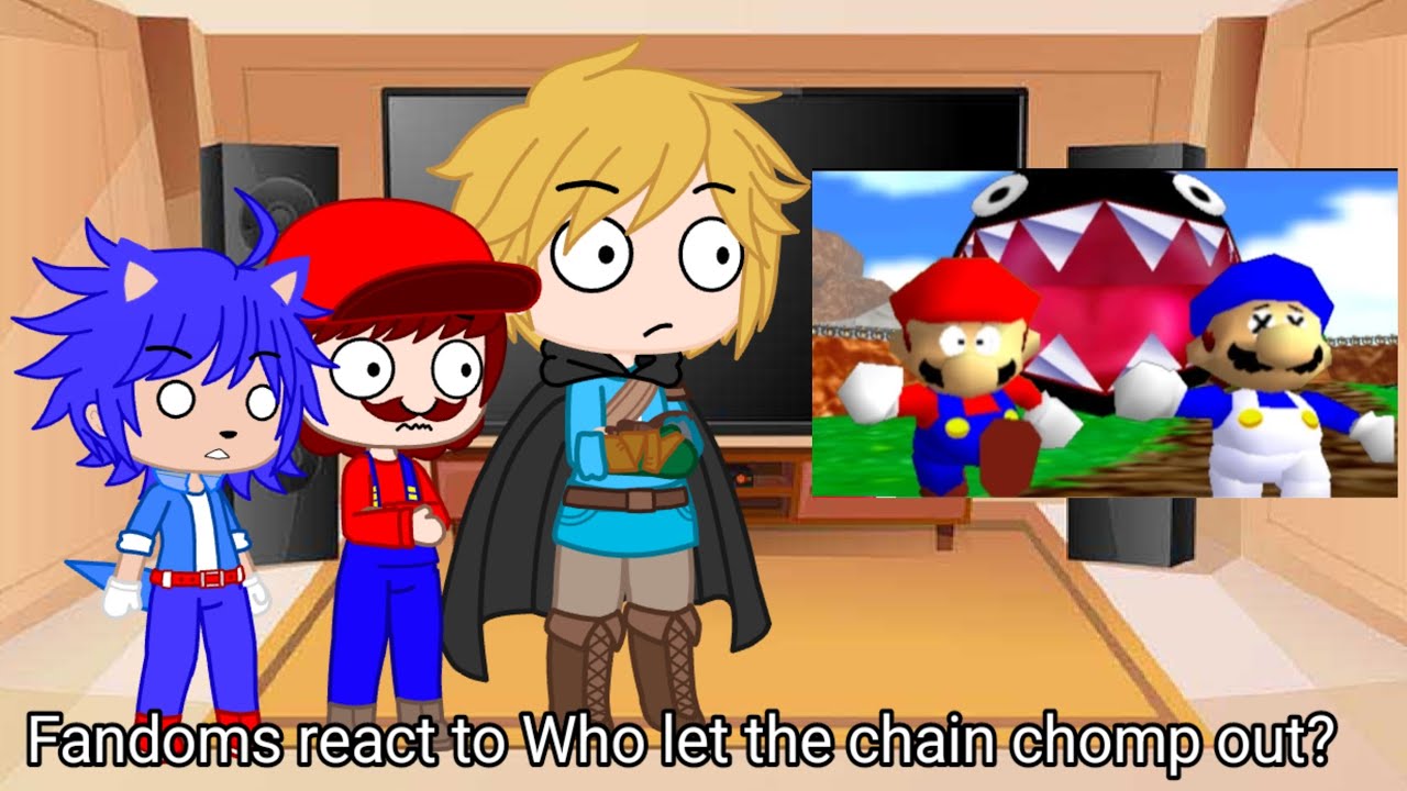 Fandoms react to sm64 who let the chomp out? (Censored version)