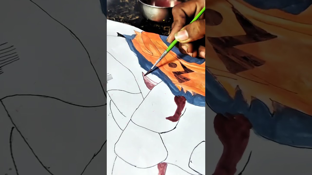 Drawing goku with watercolor 