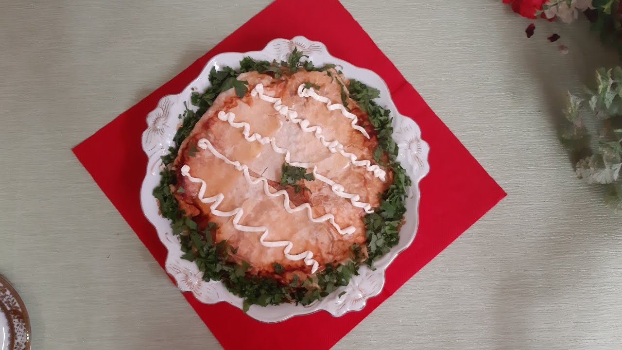 Lavaşdan tərəvəzli börək assorti/Lavash vegetable pie