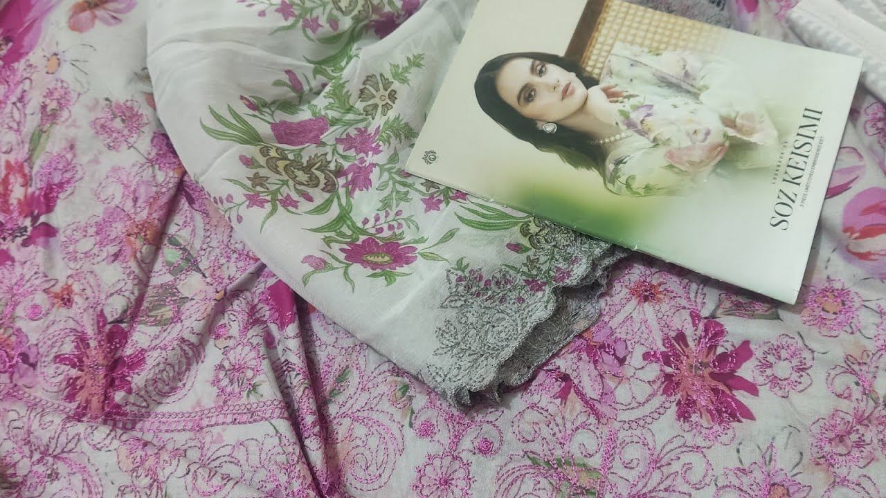 Gulljee latest volume soz keisimi unstitch collection| 3pc chikankari embroidered collection|