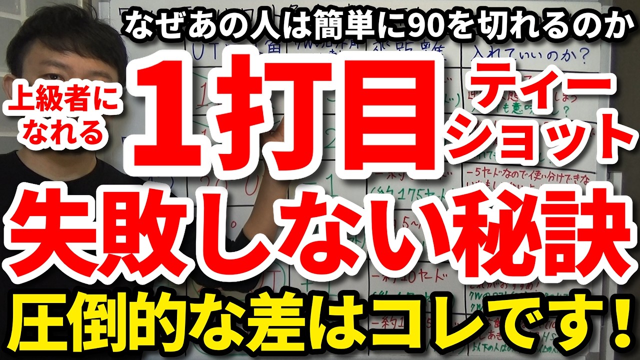 【90切り】ティーショット絶対してはいけないこと。なぜあの人は簡単に90を切れるのか。常に90を切れる人のドライバーの心構え・考え方・向き合い方。将来70台を出せる人と一生出せない人の圧倒的な違い。