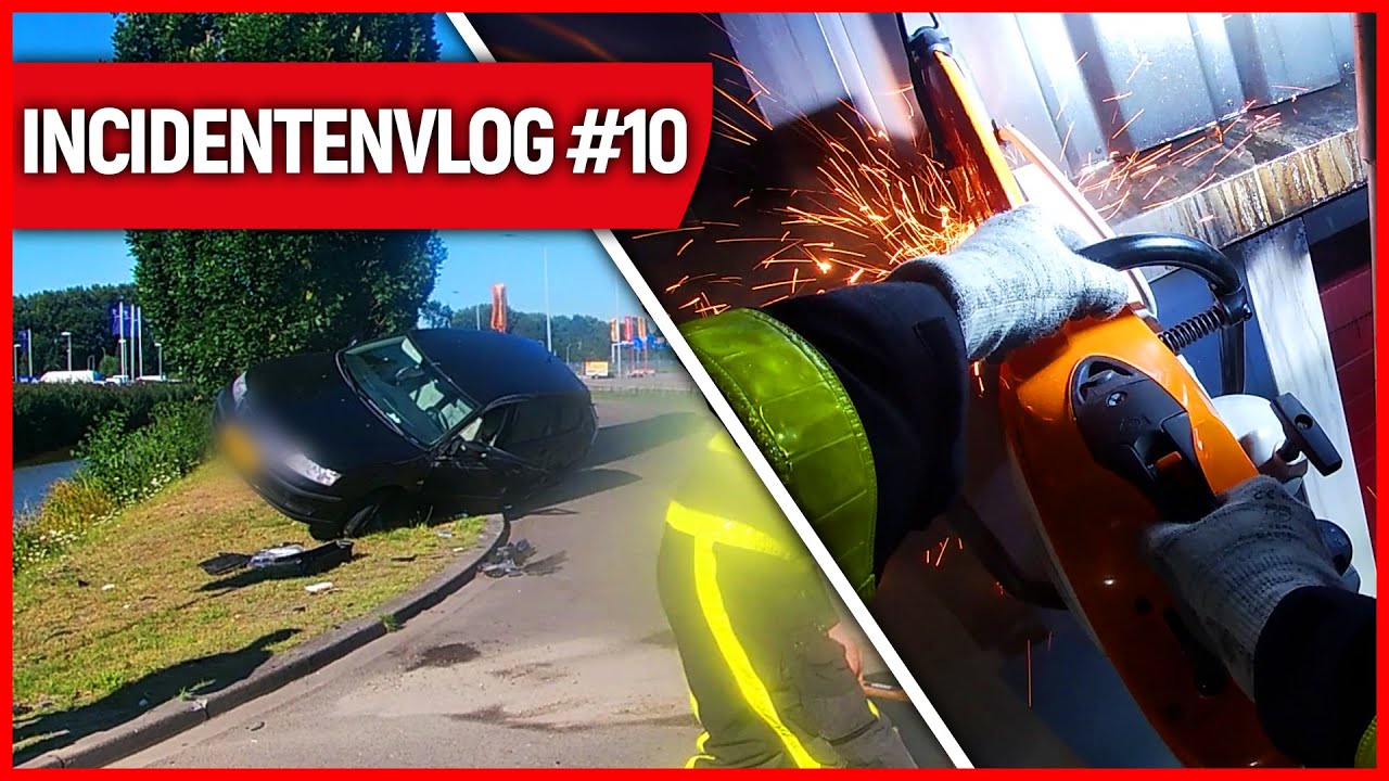 Auto ongeluk, scooter in brand & grote brand | Brandweervloggers Rick & Richard | Incidentenvlog 10