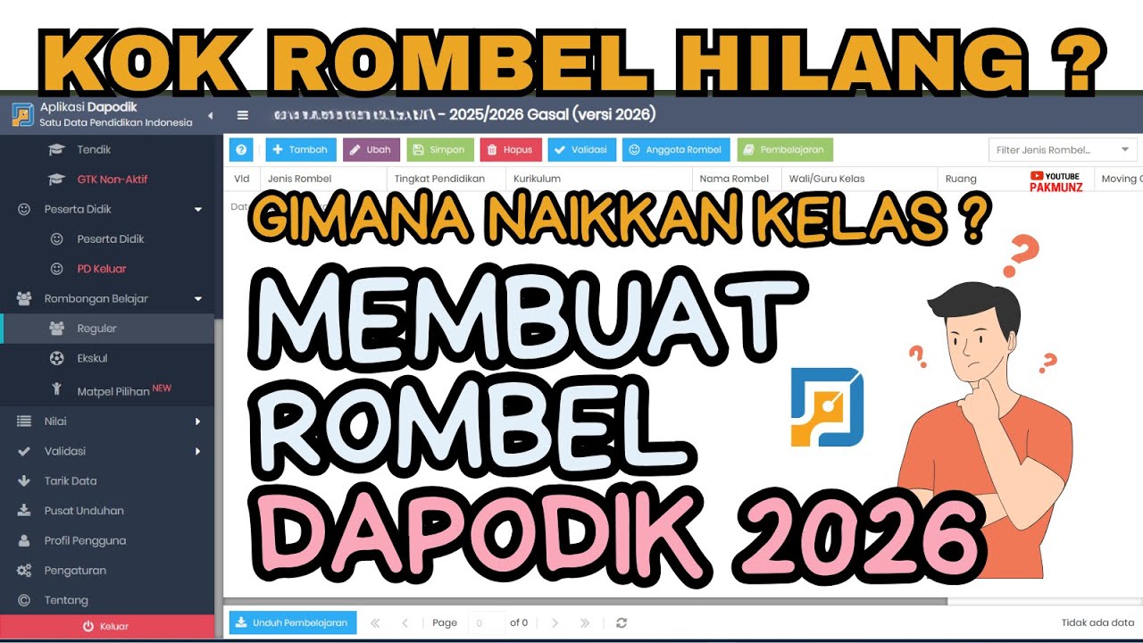 Cara Naikkan Kelas dan Membuat Rombel - Dapodik Versi 2026