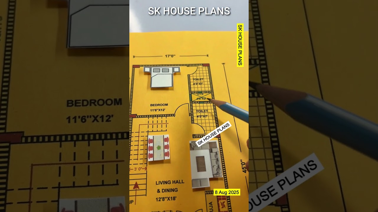 17 x 45 new Home Plan 765 sqft | S No 3151