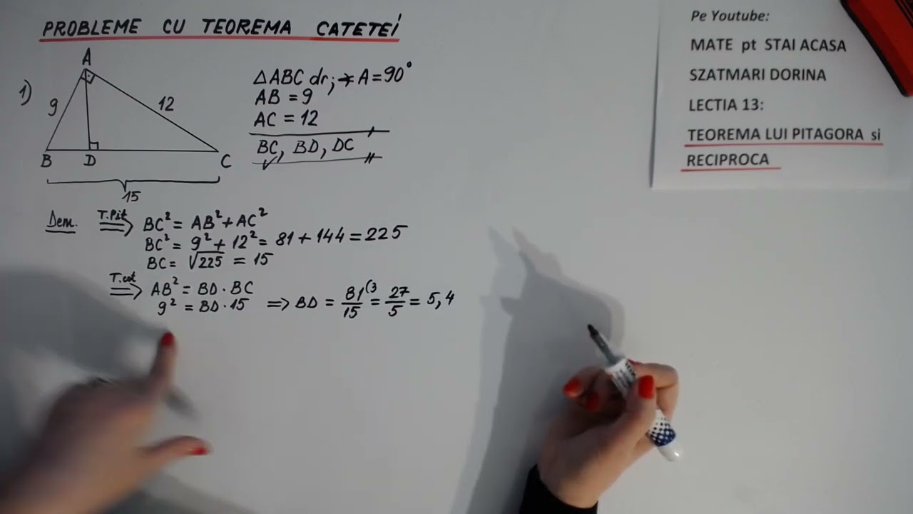 mm5m.15 - matemaaax5minute - Probleme cu Teorema CATETEI