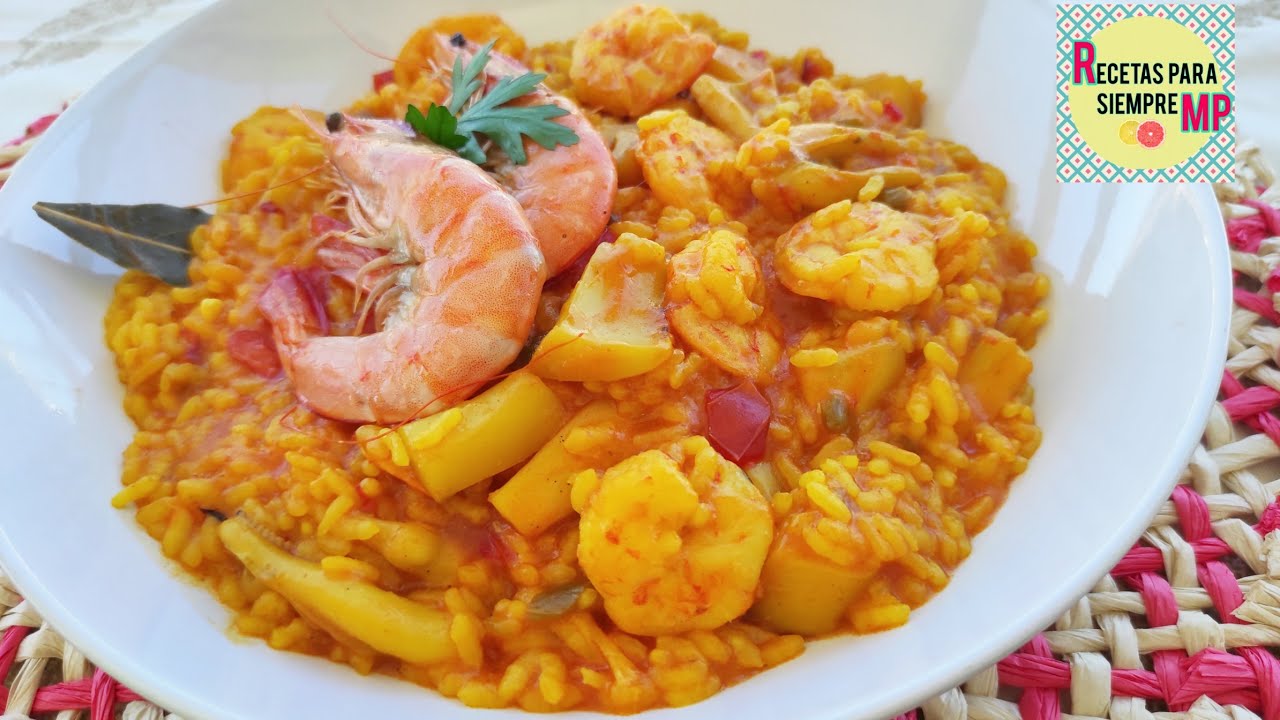 Arroz Meloso con Sepia y Langostinos | Fumet de pescado Casero