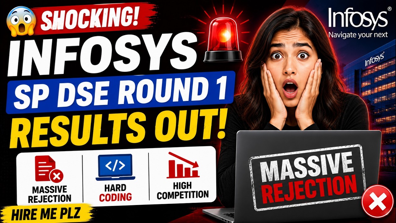 😱Shocking Infosys SP DSE Round 1 Results OUT | Massive Rejection | Hard Coding | hire me plz