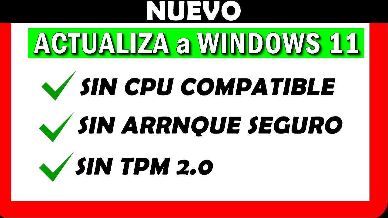 ✅ Cómo ACTUALIZAR a Windows 11 DESDE Windows 10 🥇【 SIN TPM, Sin CPU compatible】 💥 SIN PERDER DATOS