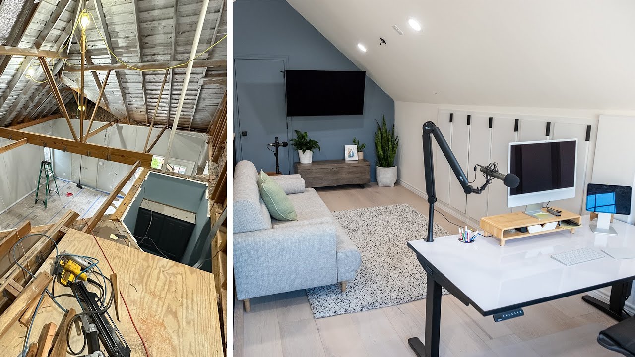 A Lawyer's Dream Office and YouTube Studio | Attic Renovation