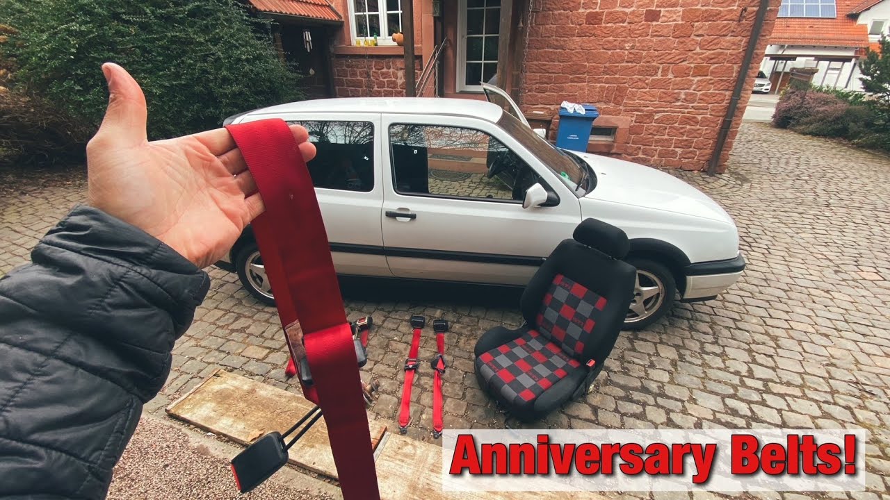 MK3 GTI Gets Anniversary Belts! Pt.1(  MK3 Seat belt Removal & Breakdown )