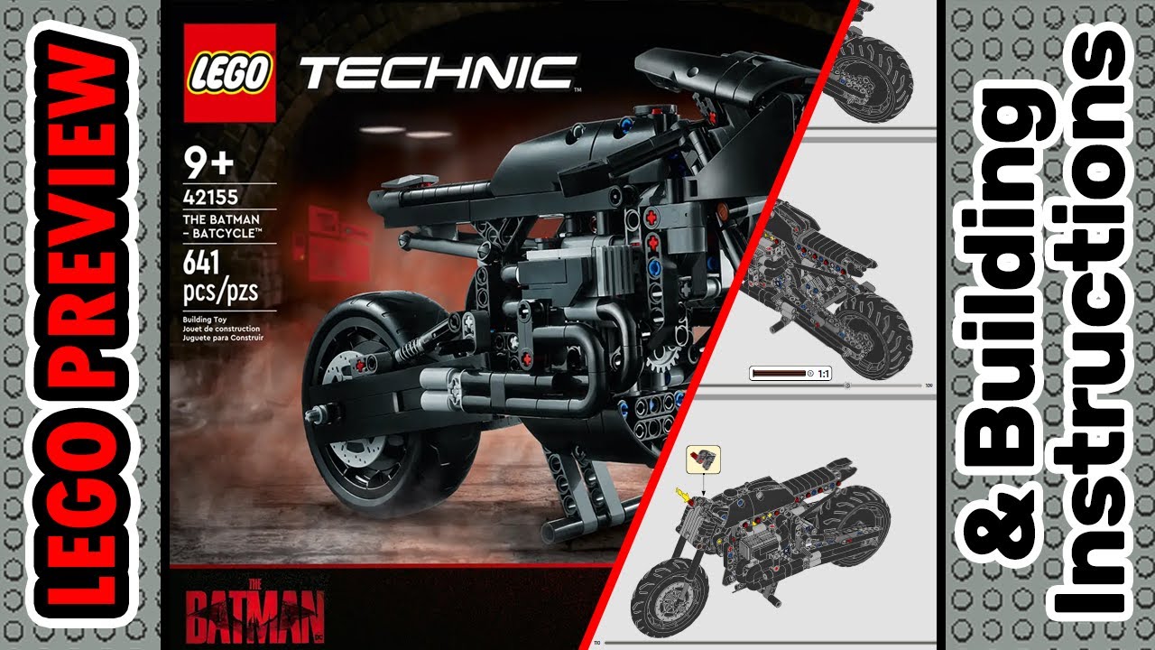 PREVIEW: 42155, LEGO TECHNIC, THE BATMAN &ndash; BATCYCLE​ & Building Instructions! LEGO 2023