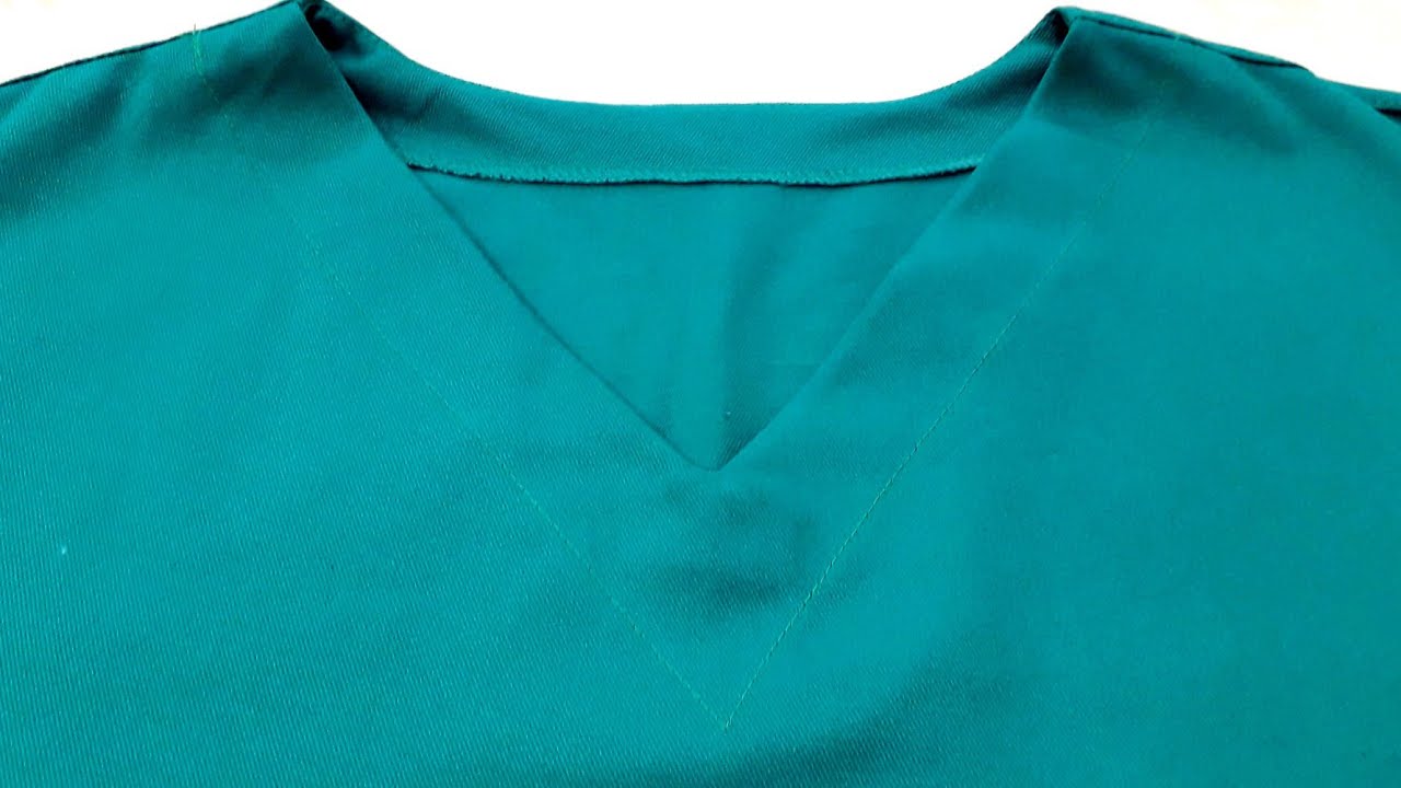 Como Costurar decote V Acabamento para pijama cirúrgico