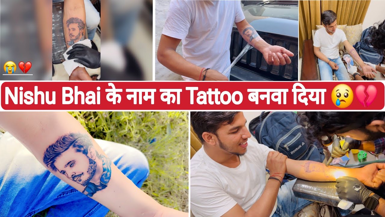 Nishu Bhai का Tattoo बनवा दिया 🥺हाथ पे // Miss you Bhai 🥺♥️🌍