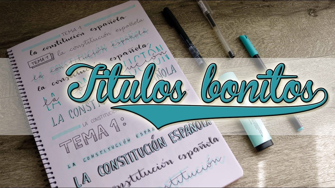 12✨ Ideas de TÍTULOS LARGOS con LETTERING 🖊 para apuntes MINIMALISTAS 📒