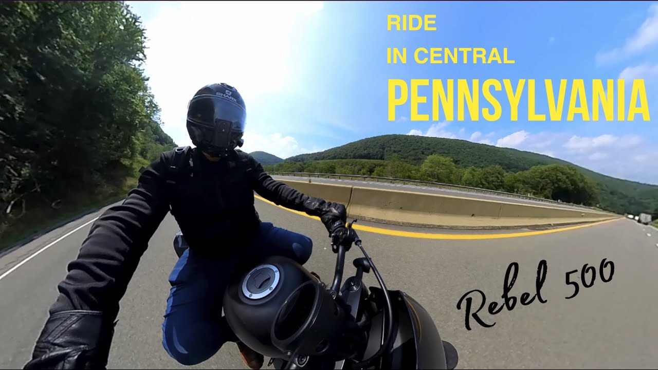 360 Camera Motorcycle Ride: Honda Rebel 500 Across Central Pennsylvania Mountains | RAW Engine Sound