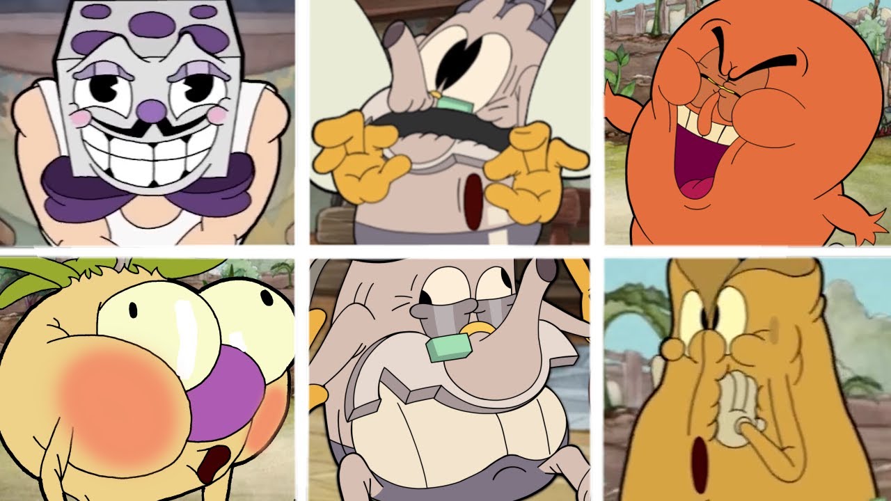 Все анимации нокаутов боссов Cuphead, вступления и трансформации (обновлены)!!
