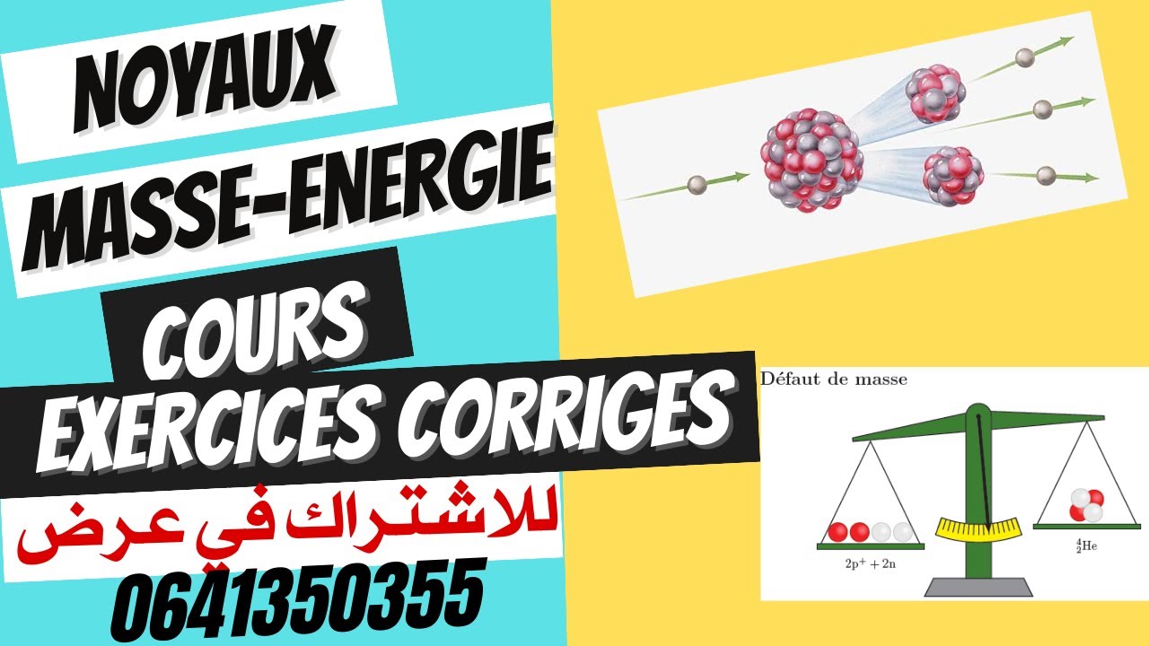 Noyaux Masse Energie -2BAC SM PC -Cours +Astuces+série corriges