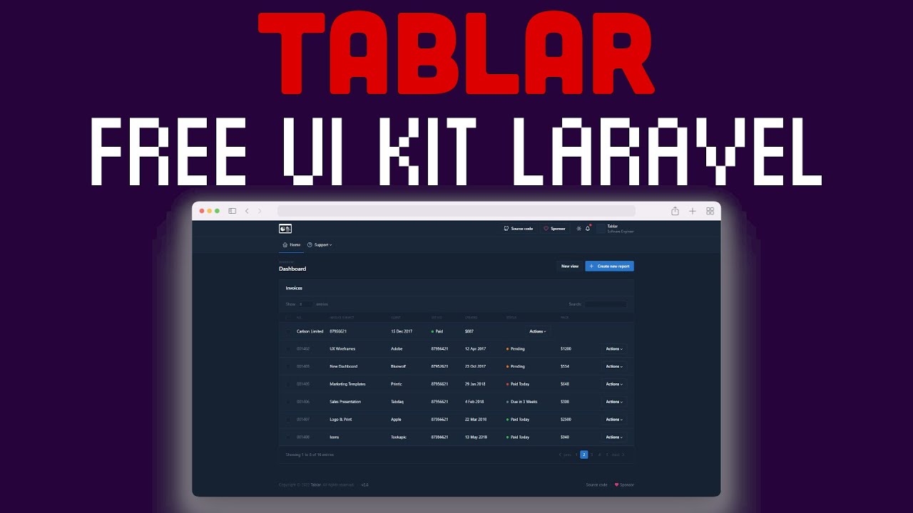 🖼️ Laravel UI KIT | TABLAR | TABLER + LARAVEL