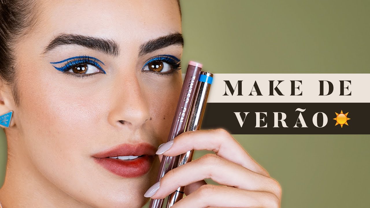 MAKE LEVE DE VERÃO COM DELINEADO AZUL | MARIANA SAAD
