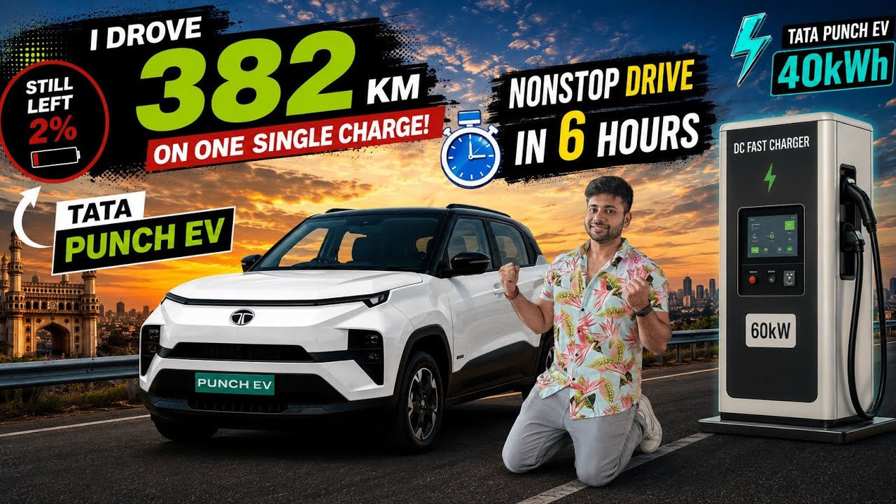 TATA PUNCH EV 382km Range Test 100%-2% Shocking Results 🔥🔥🚀 @tata.evofficial 
