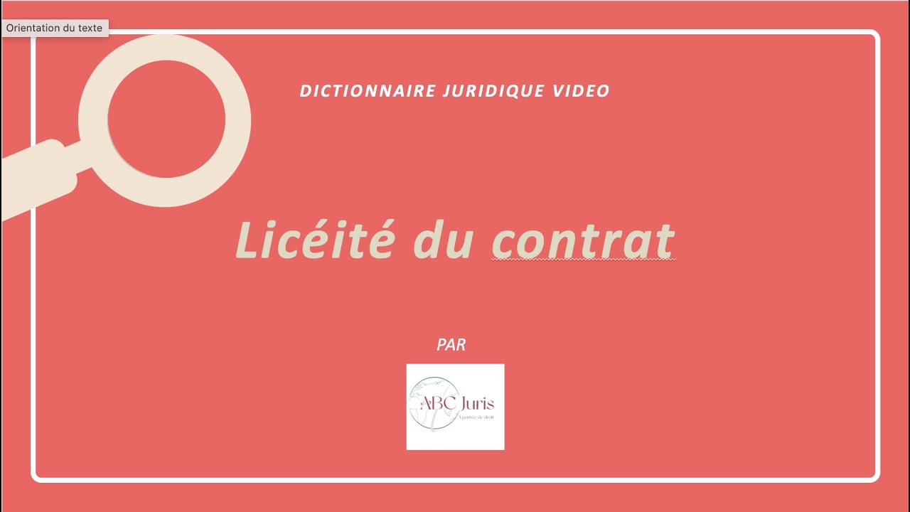 LICÉITÉ du contrat 🔤