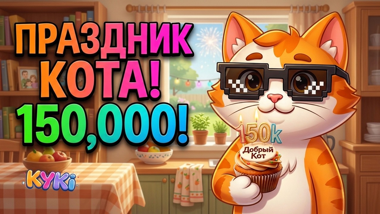 ДОБРЫЙ КОТ ПРАЗДНУЕТ 150.000 ПОДПИСЧИКОВ