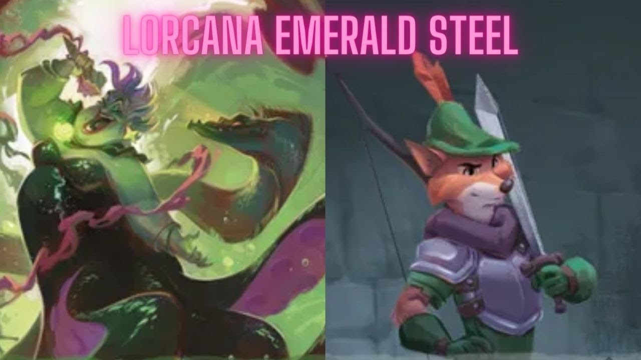 Disney's Lorcana Emerald Steel Gameplay Ursula Beast Robin Hood