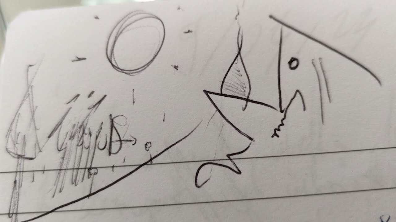 an archer's vision of gray clouds and a ray of sunlight during a storm (original composition)