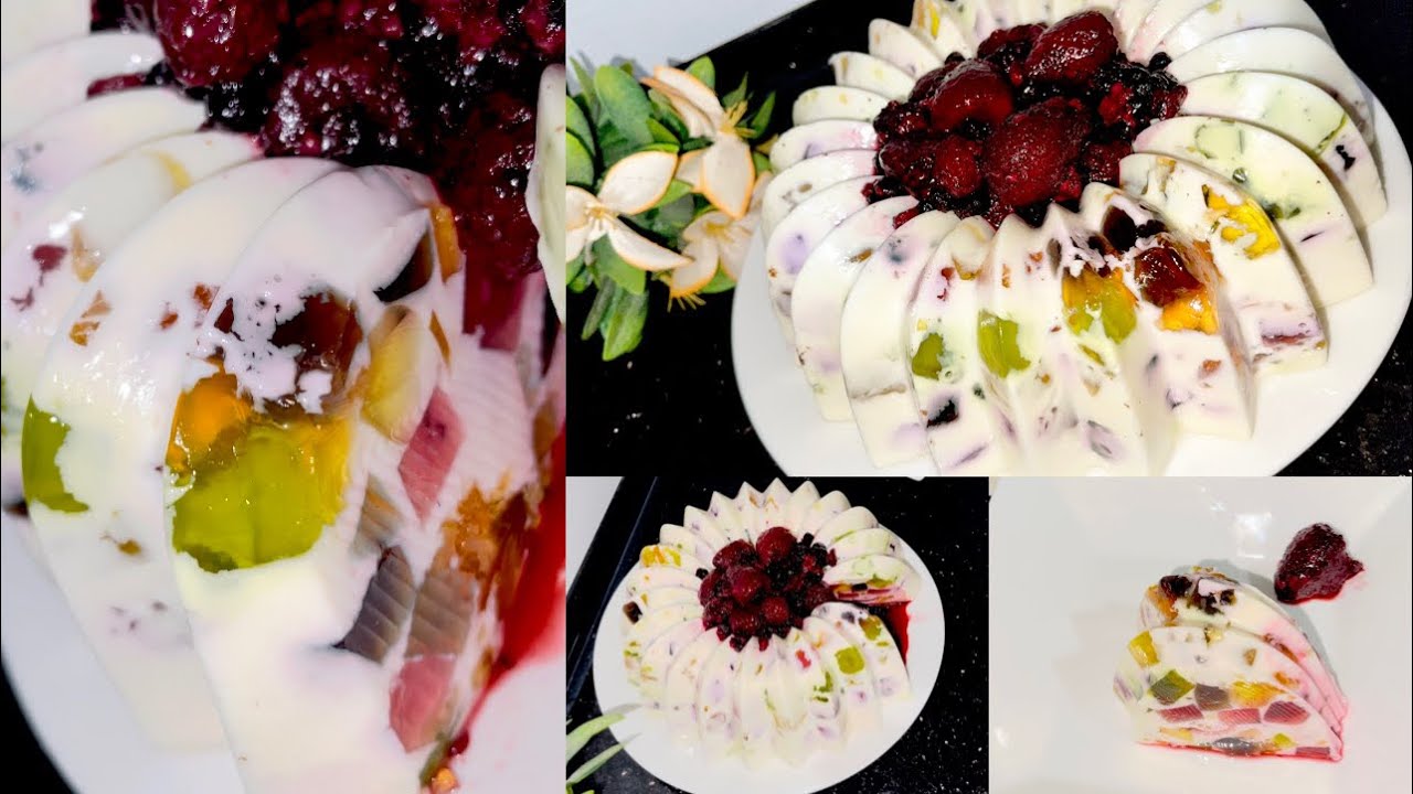 كيكة الموزاييك حلوى الجيلي اللذيذة تابعوهاThe mosaic cake is a delicious jelly dessert