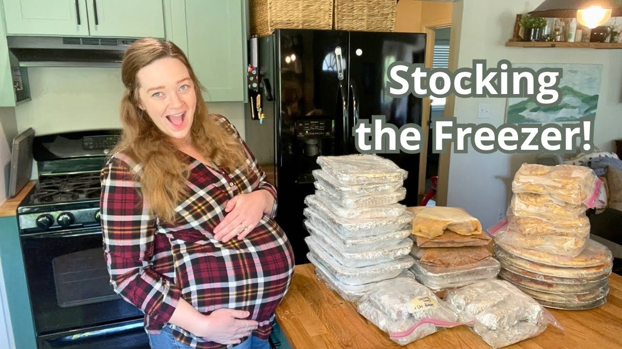 Filling My Freezer With Homemade Freezer Meals! Postpartum Meal Prep!