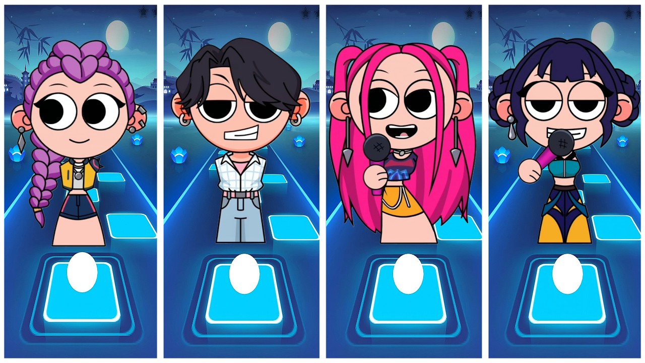 Kpop Demon Hunters 🆚 SAJA Boys 🎮 Tiles Hop EDM RUSH