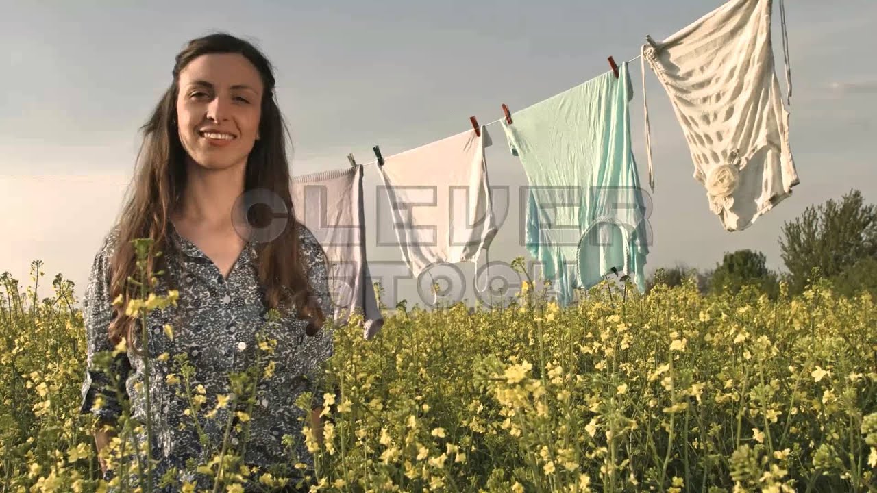 Nature Ecology Living Satisfaction Pretty Hippy Woman - Stock Footage