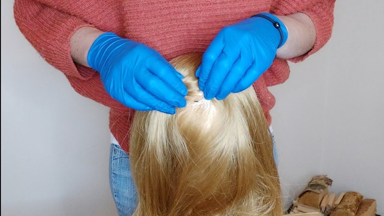 BUG SEARCHING SCALP CHECK with GLOVES | 20 Minutes #asmr #relax #nitpicking #scalpcheck #asmrsounds