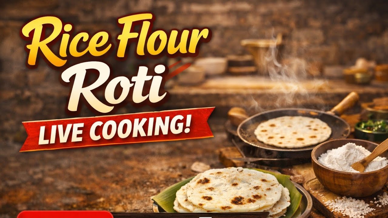 Shweta's Indian Recipes how to make soft rice flour roti in live