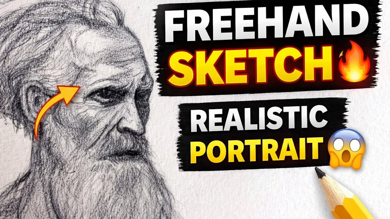 Realistic Old Man Sketch | Freehand Pencil Drawing Step by Step | Portrait Shading Practice