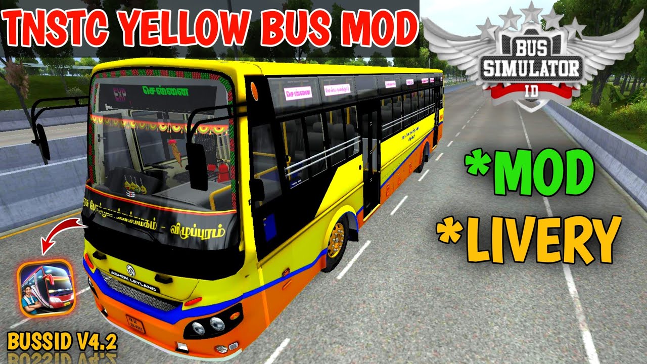 🎀🤯 NEW TNSTC YELLOW BUS MOD TAMIL | BUS SIMULATOR INDONESIA | TNSTC YELLOW BUS MOD IN BUSSID #tnstc
