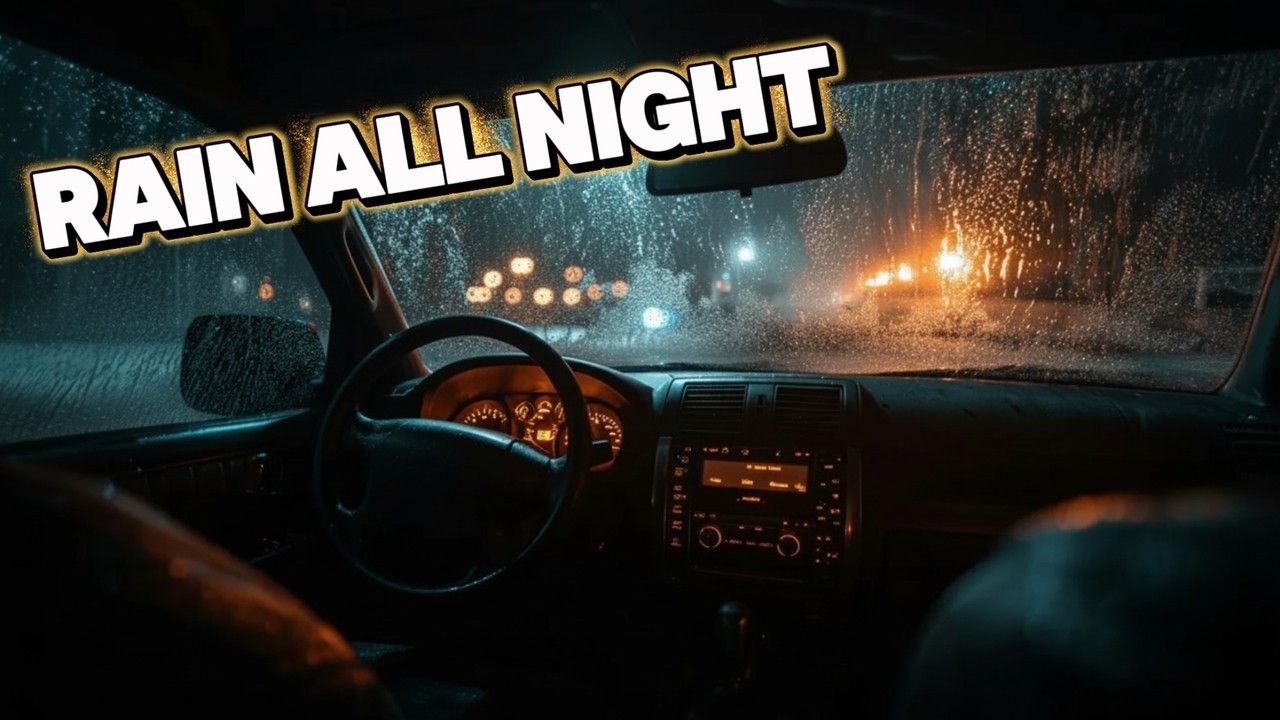 Rain on Car at Night ASMR 🌧️ Cozy Car Rain Sounds for Deep Sleep (3 Hours)