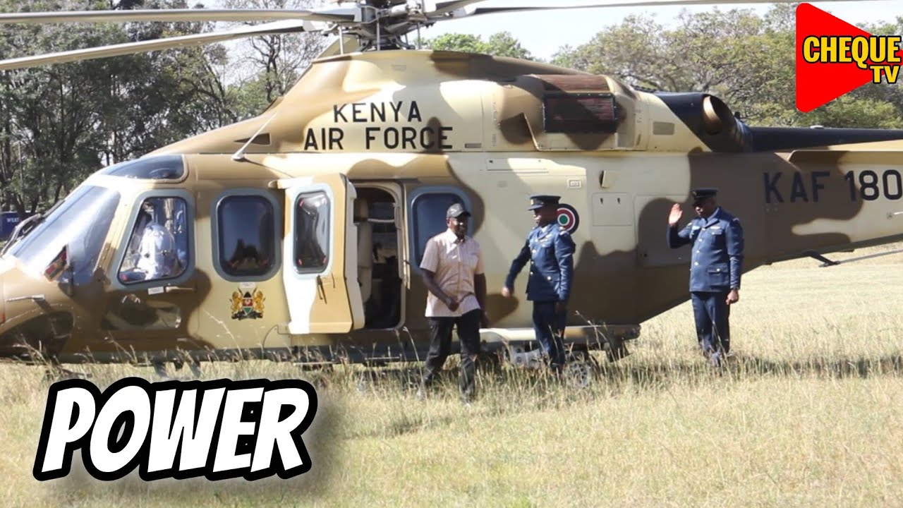 POWER! Witness the SPECTACULAR landing of Kenya’s President William Ruto at State Lodge, Nakuru 