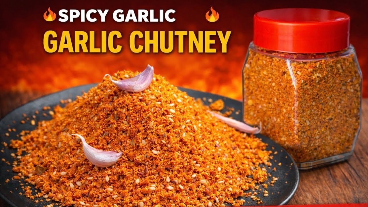 How to Make Spicy Garlic Chutney | Spicy Vada Pav Chutney Recipe | Dry Garlic Chutney Recipe