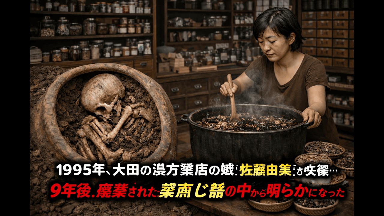1995年、大田の漢方薬店の嫁「佐藤由美」が失踪…9年後、廃棄された薬煎じ器の中から明らかになった衝撃の真実！