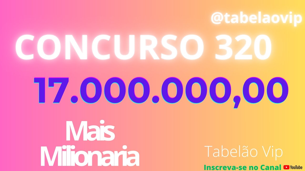 LOTERIAS CAIXA: Tabela mágica da Mais Milionária Concurso 320