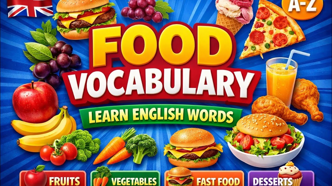 Daily Food Vocabulary for Beginners🍎 | Fruits, Vegetables & More|Improve Your English Fast! 🍩