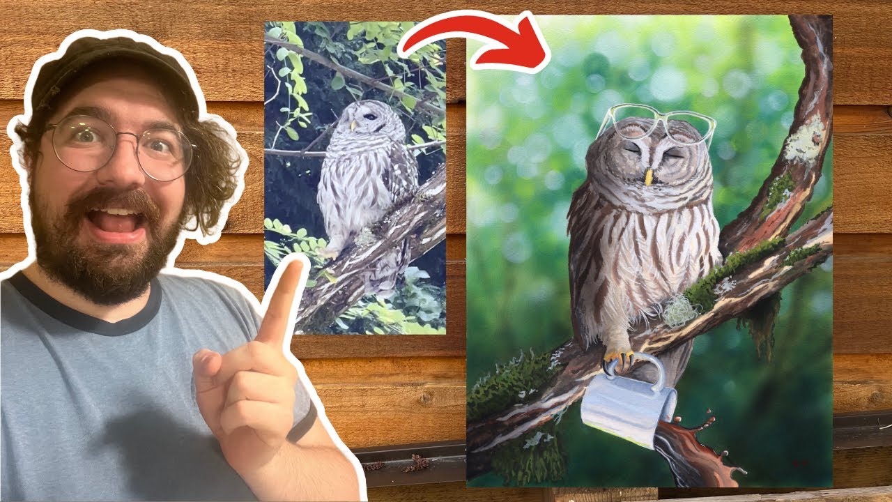 I Painted a Barred Owl in Gouache