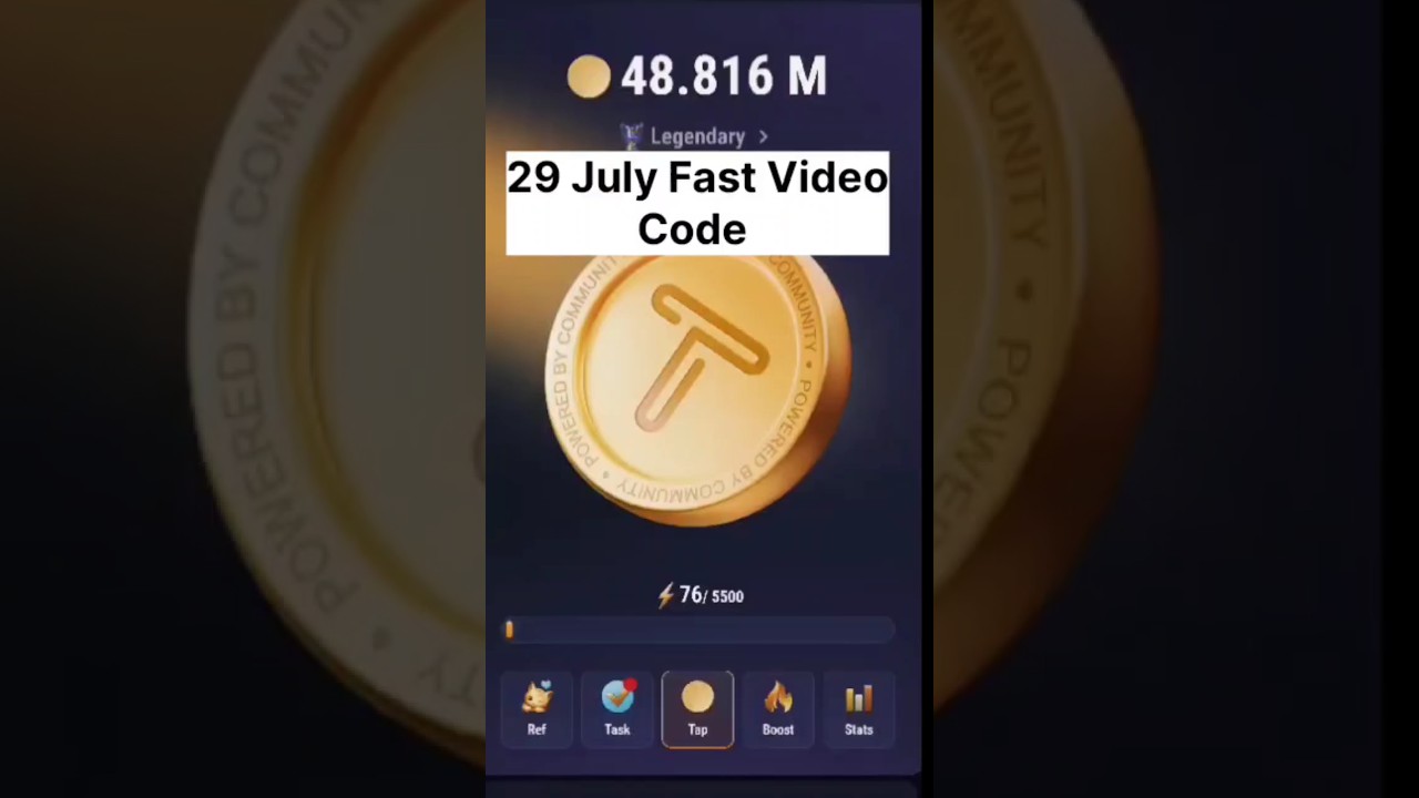 TapSwap Make, $5,000 par a month video code today 29 July #tapswap