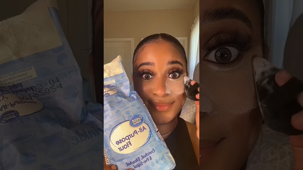 FLOUR AS SETTING POWDER!?! #subscribe #makeup #hack #beautyhacks