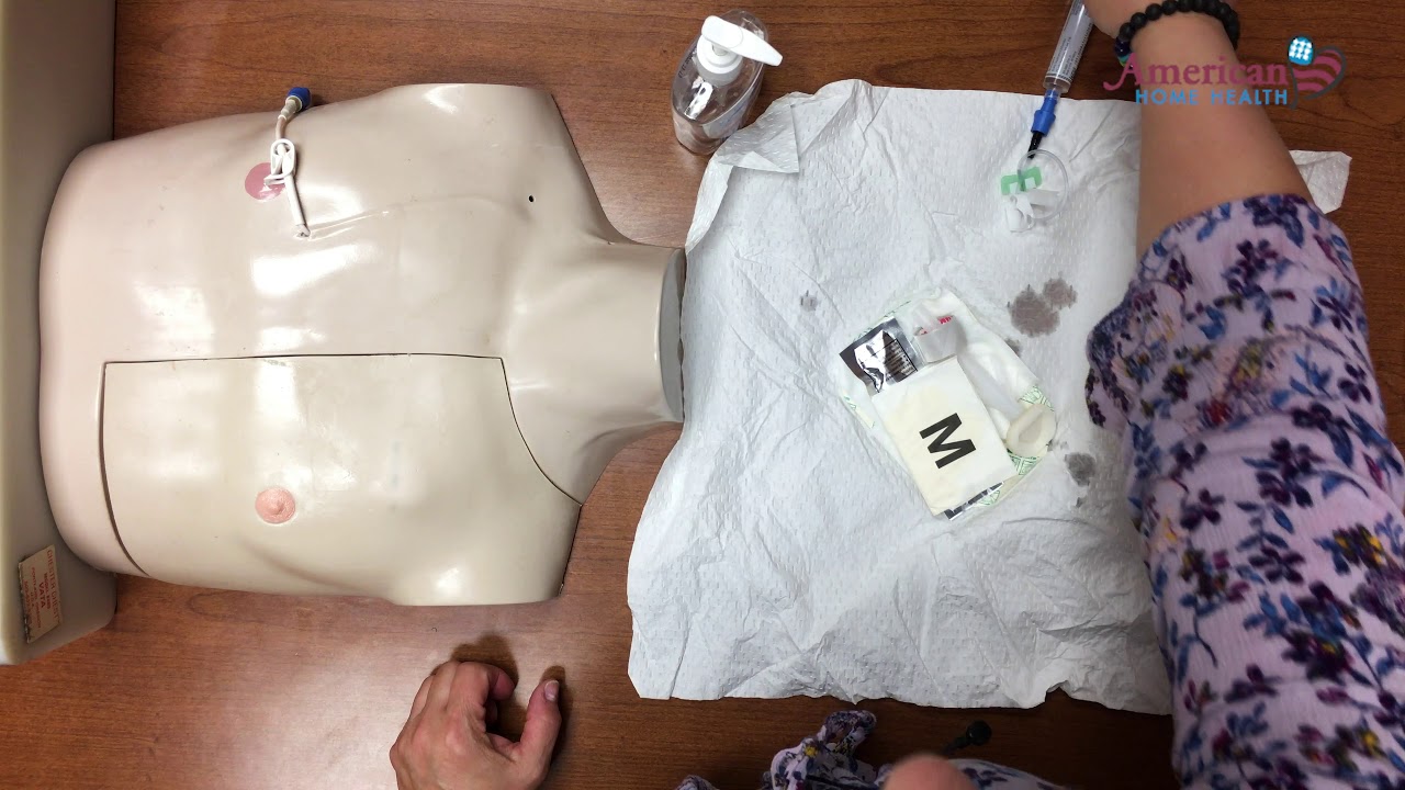 Accessing an Implanted Port or Port-A-Cath Using a Huber Needle - Step by Step Instructions